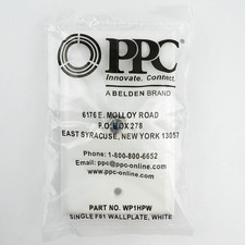 PPC Belden Single F81 Wall Plate Coax Cable TV White/Ivory picture