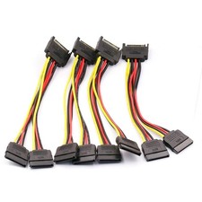 4pcs SATA Power Splitter Cable,15 Pin Male to 15 Pin Dual Female Power Cable ... picture