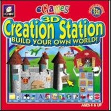 3D Creation Station PC CD kids build scenes from shapes blocks creative game picture