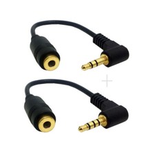 1Set Male to Female 3/4 Poles Audio Stereo 90 Degree Right Angled 3.5mm Cable picture