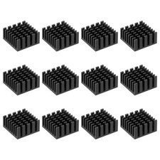 12 Pcs Heatsink 20x20x10mm Aluminum Heat Sink with Thermal Blue Sticker Black picture