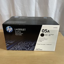Genuine HP 05A CE505D Black LaserJet Toner Dual Pack 2-Pack OEM New Sealed picture