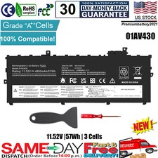57Wh Battery 01AV430 For Lenovo ThinkPad X1 Carbon 5th Gen 2017 / 6th Gen 2018 picture