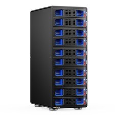 CENMATE Aluminum 10 Bay Hard Drive Enclosure with Cooling Fan 10 bay, Black picture