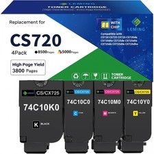 ** NEW Lexmark Toner | CS720 CS725 CX725 | Black/Color | With Chips | Compatible picture