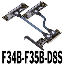 PCIe 4.0 x16 SlimSAS Graphics Card Splitter Extension Cable - Supports SFF-8654 picture