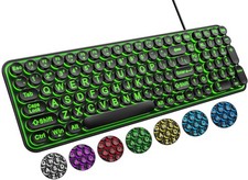QUASIO Large Print Backlit Keyboard, Wired USB Lighted Computer Multi-color picture
