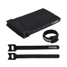50PCS Reusable Cable Ties  Adjustable Cord Organizer Rip-Tie 6-inch Black picture