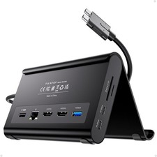 MacBook Two 4K Monitors Docking - 100W PD, Data Cards, Audio, USB 2.0 picture