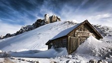 Landscape nature winter snow wood mountains hills clouds Custom Gaming Mat Desk picture
