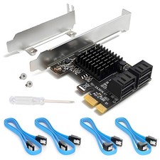 SATA Card, 6Gbps 4 Port Controller 4-Port PCIe Card (SA3014), Black picture