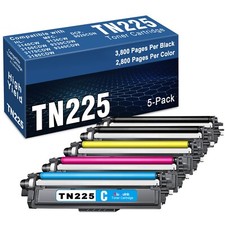 5PK TN225 Toner Cartridge High Yield for Brother HL-3170CDW MFC-9130CW picture