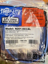 Tripp-Lite N201-003-BL Cat6 Gigabit Blue Snagless Patch Cable 3ft Lot Of 9 Packa picture