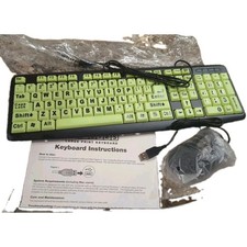 New EZ Eyes Large Print Keyboard For PC / Mac Model KB-102 with Mouse Usb picture