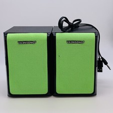 Vaensong VS12 Pair of 5” Wired Speakers w/ USB & 3.5mm Audio Jack Portable Green picture