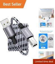 Durable 25 ft USB Printer Cable with Tangle-Free Nylon Braiding for Reliable Use picture