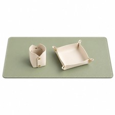 3-Piece Desk Mat & Organizer Set, Reversible PU Leather Desk Pad 31.5 x 15.75... picture