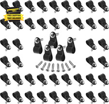 60Pcs 3/8 Inch Nylon Cable Clamps, R-Type Wire Cable Clips with M4 Screws, Screw picture