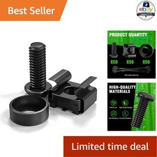Rack Mount Cage Nuts Screws Washers Black 50 Pcs M6 x 16mm Square Hole picture