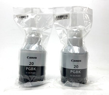GENUINE CANON ~GI-20 PGBK~ BLACK INK REFILL BOTTLE 170ml [ 2 Pack ] NEW/NO BOX picture