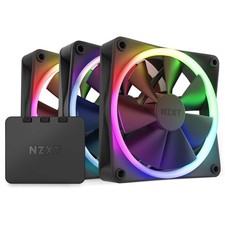 NZXT F120 120mm RGB PWM Fan Black, 3-Pack with NZXT CAM Controller RF-R12TF-B1 picture