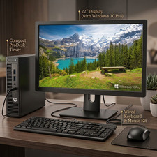 HP OR DELL Desktop PC 8GB 250GB HDD 22