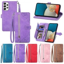 Zip Flower Leather Wallet Cover Case For Xiaomi 17T 15T 14 Pro Redmi Note 15 14 picture