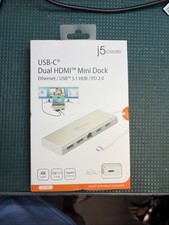 j5create USB-C Dual HDMI Mini Laptop Dock Ethernet/USB 3.1 HUB/PD2.0 JCD381 New. picture