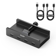 USB Hub Clamp Mount, 4-Port 10Gbps USB 3.2 Hub Gen 2, Aluminum Clamp On USB H... picture