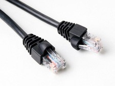 50 FT CAT5e 26 AWG RJ45 UTP Network LAN Patch Ethernet Cable Snagless Cord Black picture