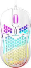 WHITE Ultralight Honeycomb Gaming Mouse Wired Gaming Mouse Mechanical 7200DPI picture