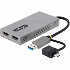 StarTech USB to Dual HDMI Adapter, USB A/C to 2x HDMI Displays (1x 4K30, 1x picture