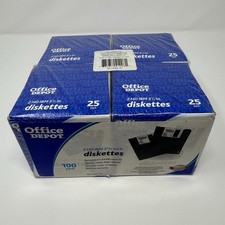 100 Office Depot 2 HD PC Formatted 3.5 Inch High Density Computer Diskettes picture