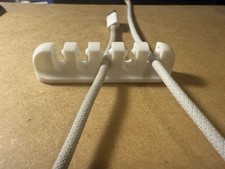 3D Printed Cable Stand Holder – Set of 3 USB/Phone Desk Organizer – White/Black picture