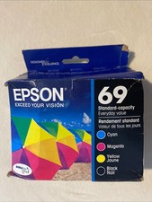 EPSON 69 Black & Tri Color Ink Cartridge Genuine Factory Sealed Cartridge 4pack picture