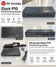 AV Access iDock P10 KVM Docking Station Dual 4K60 Monitor 2 PC 65W PD USB-C picture