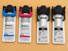 4 Epson WF-M5899 Ink Supply Units M02 BK + ERT902XL Cyan Magenta Reman Lot picture