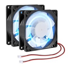 2Pcs 80mm/3.15inch for DC Fan 5V Computer Case 2pcs 2pin Blue LED picture