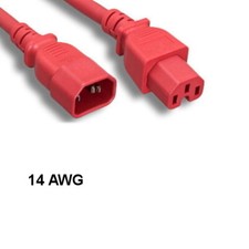 10x Red 6ft Power Cable IEC60320 C14 to C15 14AWG 15A/250V SJT PDU UPS System picture
