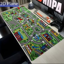 1pc Retro Car Non‑Slip Large Gaming Mouse Pad with Street Magic Carpet Design picture