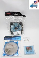 NEW Enermax 90mm Blue LED 3pin 12V PC Case Cooling Fan + UV Sensitive Fan Filter picture