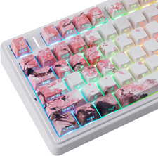 Tsungup PBT Keycaps Cherry Blossom Keycap Set-Sakura Pink Keycaps 131 Keys picture
