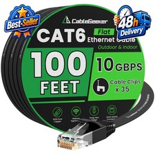 CableGeeker Cat 6 Ethernet Cable 100ft, High Speed 10Gbps, Flat Design picture