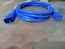 10 Foot Heavy Duty Power Extension Cord 15A C13 to C14 C15 Blue 10' picture