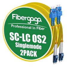 Fibergaga® OS2 LC to SC Fiber Patch Cable, Multimode, 15M(50ft), 2Pack | Mult... picture