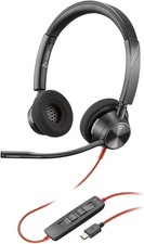 Plantronics Blackwire 3320-M USB-A Stereo Headset - Black NEW DAMAGED PACKAGE picture