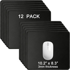 12 Pack Mouse Pads Bulk, Black Mouse Pads for Desk, Office and School picture