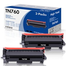 2PK TN760 High Yield Toner Cartridge Replacement for Brother MFC-L2717DW Printer picture