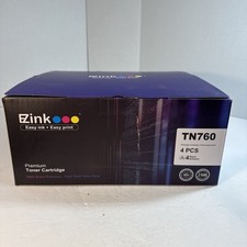 EZink (4-Pack) TN760 High Yield Black Toner Cartridge for Brother Printers picture