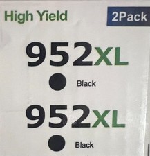 2pk HP 952XL Black Original Ink Cartridge High Yield - Sealed Open Box picture